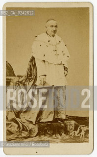 -Venezia, senza indicazione dellautore.Ritratto del Patriarca di Venezia Giuseppe Luigi Trevisanato, senza data. Stampa allalbumina incollata su cartone, Carte de Visite, cm 6X10,5.  Ritratto Fotoantiche Patriarca Venezia.-Venice, no indications author. Portrait of Venicès Patriarch,Giuseppe Luigi Trevisanato, undated. Albumen photographic mounted on cardboard, Carte de visite 6X10,5 © Archivio Graziano Arici