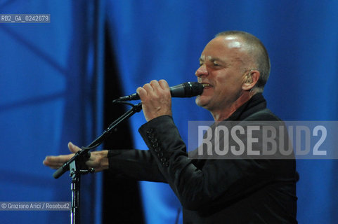 The English musician, singer-songwriter, activist, actor and philanthropist Sting (born Gordon Matthew Thomas Sumner on 2 October 1951), CBE, . Prior to starting his solo career, he was the principal songwriter, lead singer and bassist of the rock band The Police. musica pop rock cantante ©Graziano Arici/Rosebud2