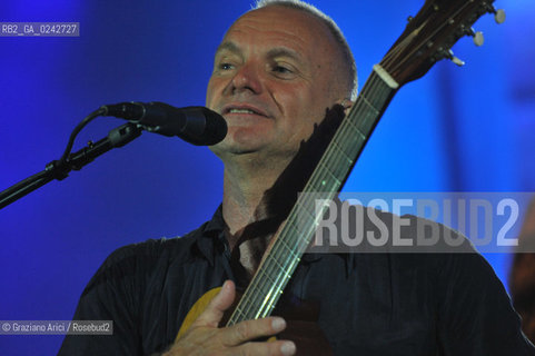 The English musician, singer-songwriter, activist, actor and philanthropist Sting (born Gordon Matthew Thomas Sumner on 2 October 1951), CBE, . Prior to starting his solo career, he was the principal songwriter, lead singer and bassist of the rock band The Police. musica pop rock cantante ©Graziano Arici/Rosebud2