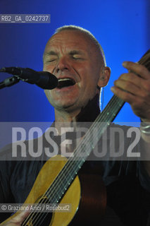 The English musician, singer-songwriter, activist, actor and philanthropist Sting (born Gordon Matthew Thomas Sumner on 2 October 1951), CBE, . Prior to starting his solo career, he was the principal songwriter, lead singer and bassist of the rock band The Police. musica pop rock cantante ©Graziano Arici/Rosebud2