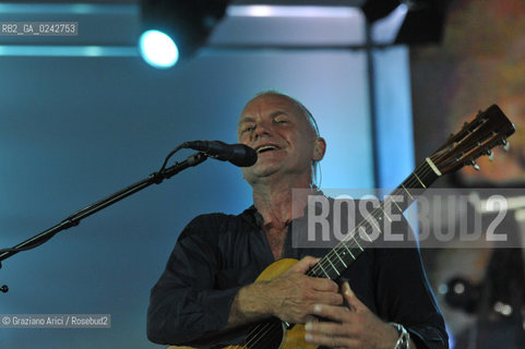 The English musician, singer-songwriter, activist, actor and philanthropist Sting (born Gordon Matthew Thomas Sumner on 2 October 1951), CBE, . Prior to starting his solo career, he was the principal songwriter, lead singer and bassist of the rock band The Police. musica pop rock cantante ©Graziano Arici/Rosebud2
