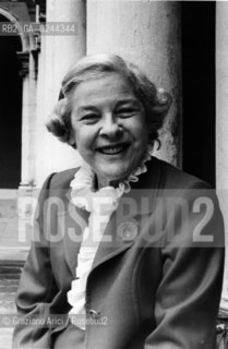 -Venezia,1994. Ritratto della scrittrice e antropologa americana Mary Mc Carthy alla Fondazione Cini. Letteratura Antropologia antropologa scrittrice ritratto.-Venice,1994.Portrait of the american writer and anthropologist Mary Mc Carthy in the Fondazione Cini ©Graziano Arici/Rosebud2  astga ©Graziano Arici/Rosebud2