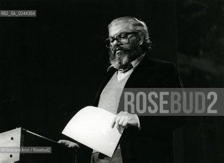 Venezia,1979.Ritratto di Roberto Leydi,musicologo. Musica critico musicologia ritratto -Venice,1979. Portrait of Roberto Leydi, musicologist music critic ©Graziano Arici/Rosebud2  astga ©Graziano Arici/Rosebud2