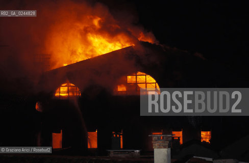 Venezia,29.01.1996.Incendio notturno al Gran Teatro La Fenice.teatro fuoco incendio fiamme distruzione bruciare -Venice, 29.01.1996.Destructive fire at the Gran teatro La Fenice. burn fire blaze ©Graziano Arici/Rosebud2