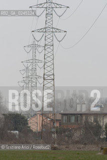 Venezia1/2/12 - Ponteggi e tralicci elettrici dellENEL a Scorzè Terna ©Graziano Arici/Rosebud2