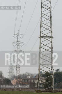 Venezia1/2/12 - Ponteggi e tralicci elettrici dellENEL a Scorzè Terna ©Graziano Arici/Rosebud2