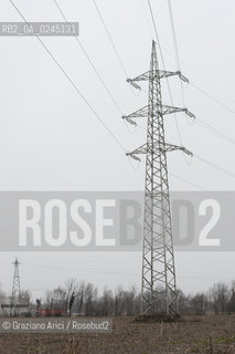 Venezia1/2/12 - Ponteggi e tralicci elettrici dellENEL a Scorzè Terna ©Graziano Arici/Rosebud2