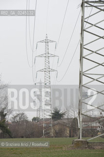 Venezia1/2/12 - Ponteggi e tralicci elettrici dellENEL a Scorzè Terna ©Graziano Arici/Rosebud2