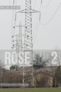 Venezia1/2/12 - Ponteggi e tralicci elettrici dellENEL a Scorzè Terna ©Graziano Arici/Rosebud2