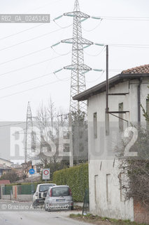 Venezia1/2/12 - Ponteggi e tralicci elettrici dellENEL a Scorzè Terna ©Graziano Arici/Rosebud2
