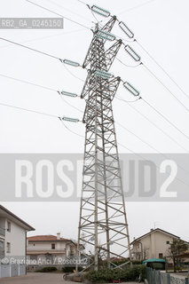 Venezia1/2/12 - Ponteggi e tralicci elettrici dellENEL a Scorzè Terna ©Graziano Arici/Rosebud2