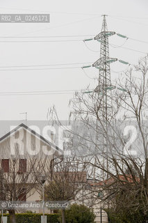 Venezia1/2/12 - Ponteggi e tralicci elettrici dellENEL a Scorzè Terna ©Graziano Arici/Rosebud2