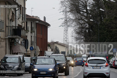 Venezia1/2/12 - Ponteggi e tralicci elettrici dellENEL a Scorzè Terna ©Graziano Arici/Rosebud2