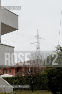 Venezia1/2/12 - Ponteggi e tralicci elettrici dellENEL a Scorzè Terna ©Graziano Arici/Rosebud2