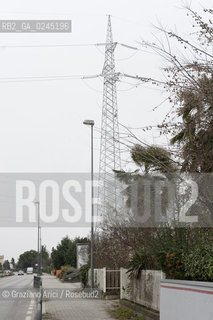 Venezia1/2/12 - Ponteggi e tralicci elettrici dellENEL a Scorzè Terna ©Graziano Arici/Rosebud2