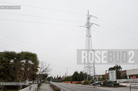 Venezia1/2/12 - Ponteggi e tralicci elettrici dellENEL a Scorzè Terna ©Graziano Arici/Rosebud2