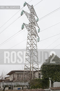 Venezia1/2/12 - Ponteggi e tralicci elettrici dellENEL a Scorzè Terna ©Graziano Arici/Rosebud2