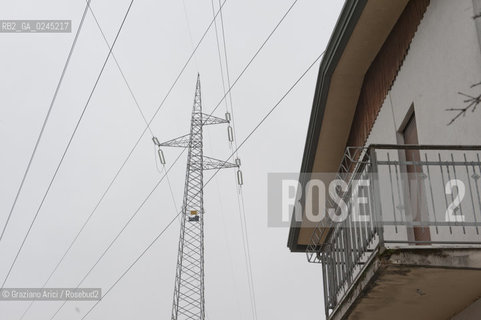 Venezia1/2/12 - Ponteggi e tralicci elettrici dellENEL a Scorzè Terna ©Graziano Arici/Rosebud2