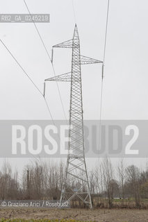 Venezia1/2/12 - Ponteggi e tralicci elettrici dellENEL a Scorzè Terna ©Graziano Arici/Rosebud2