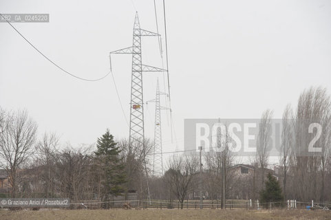 Venezia1/2/12 - Ponteggi e tralicci elettrici dellENEL a Scorzè Terna ©Graziano Arici/Rosebud2