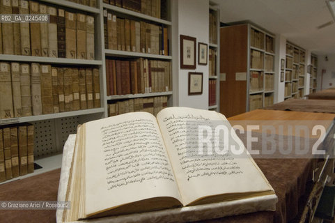 Venice 4/03/12 - S.Francesco della Vigna Monastery Library: The first handprint Koran by the venitian publisher Paganino and Alessandro Paganini (1537/1538) biblioteca convento stampa corano  ©Graziano Arici/Rosebud2