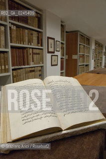 Venice 4/03/12 - S.Francesco della Vigna Monastery Library: The first handprint Koran by the venitian publisher Paganino and Alessandro Paganini (1537/1538) biblioteca convento stampa corano  ©Graziano Arici/Rosebud2