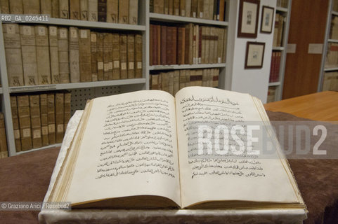 Venice 4/03/12 - S.Francesco della Vigna Monastery Library: The first handprint Koran by the venitian publisher Paganino and Alessandro Paganini (1537/1538) biblioteca convento stampa corano  ©Graziano Arici/Rosebud2