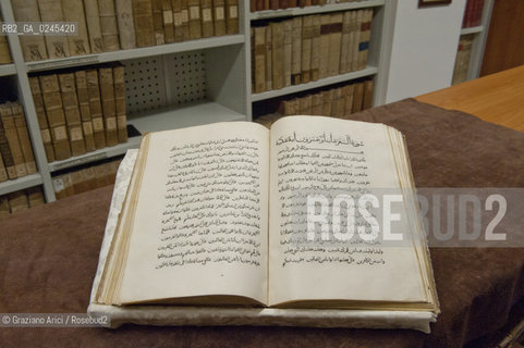 Venice 4/03/12 - S.Francesco della Vigna Monastery Library: The first handprint Koran by the venitian publisher Paganino and Alessandro Paganini (1537/1538) biblioteca convento stampa corano  ©Graziano Arici/Rosebud2