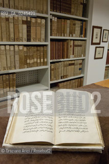 Venice 4/03/12 - S.Francesco della Vigna Monastery Library: The first handprint Koran by the venitian publisher Paganino and Alessandro Paganini (1537/1538) biblioteca convento stampa corano  ©Graziano Arici/Rosebud2