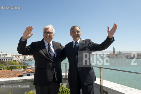 Venice 17/04/2012 - The Venice Biennale President Paolo Baratta with the Venice Film Festival Alberto Barbera Biennale mostra del cinema ©Graziano Arici/Rosebud2