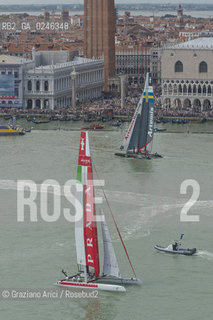 Venice 19/05/12 - Americàcup World Series in Venice: catamarans in race - catamarano luna rossa prada barca regata ©Graziano Arici/Rosebud2