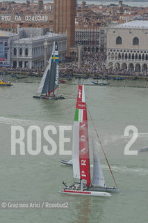 Venice 19/05/12 - Americàcup World Series in Venice: catamarans in race - catamarano luna rossa prada barca regata ©Graziano Arici/Rosebud2