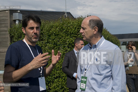 Rocade (TV) 26/5/12: Il Ministro Corrado Passera e Riccardo Donadon al Convegno Italia Startup presso il Centro per la ricerca e linnovazione tecnologica H-Farm - The Center for the research and the technologic innovation builded by Riccardo Donadon incubatore star up economia ©Graziano Arici/Rosebud2