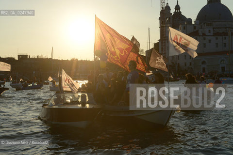 Venice 16/09/12 - A strong demonstration against big cruise ships revealing multiple unsustainable behaviours towards the city of Venice. A growing number of citizens associated in a group called NoGrandiNavi (NoBigShips) and are fighting for a greener and more human Venice. Nave ©Graziano Arici/Rosebud2
