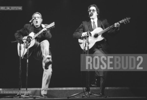 VENEZIA 1990 COMICI ENZO IANNACCI GIORGIO GABER © GRAZIANO ARICI PROFESSIONE COMICO TEATRO LA PERLA LIDO ©Graziano Arici/Rosebud2