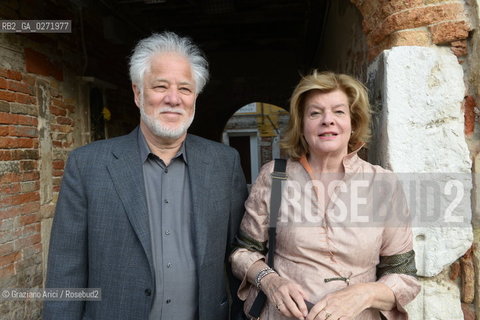 Venice, march, 10th 2013 - Writer Michael Ondaatje with his wife writer Linda Spalding in Incroci di Civiltà 2013 letteratura ©Graziano Arici/Rosebud2