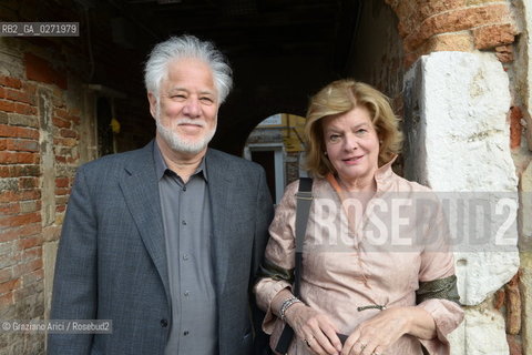 Venice, march, 10th 2013 - Writer Michael Ondaatje with his wife writer Linda Spalding in Incroci di Civiltà 2013 letteratura ©Graziano Arici/Rosebud2