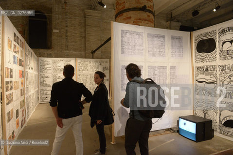 Venice 28 may 2013 - Il Palazzo Enciclopedico 55th Exhibition Corderie in Arsenale Mutt Mullican Work - artist arte ©Graziano Arici/Rosebud2
