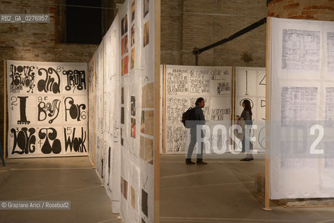 Venice 28 may 2013 - Il Palazzo Enciclopedico 55th Exhibition Corderie in Arsenale Mutt Mullican Work - artist arte ©Graziano Arici/Rosebud2
