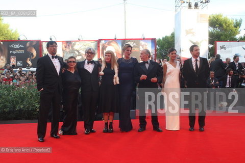 70th Venice International Film Festival - Venice August  28, 2013 - Jury members Jiang Wen, Carrie Fisher, Ryuichi Sakamoto, Andrea Arnold, Martina Gedek, Renato Berta, Virginie Ledoyen and Pablo Larrain attend The Opening Ceremony And Gravity Premiere .  - Red Carpet  ©Graziano Arici/Rosebud2