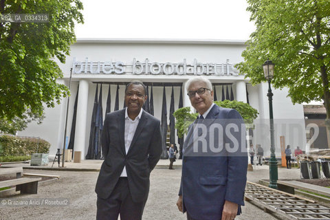 56th International Art Exibition  : the Biennale Director Paolo Baratta with the Director of the Art Exibition Okwui Enwezor  arte artista ©Graziano Arici/Rosebud2