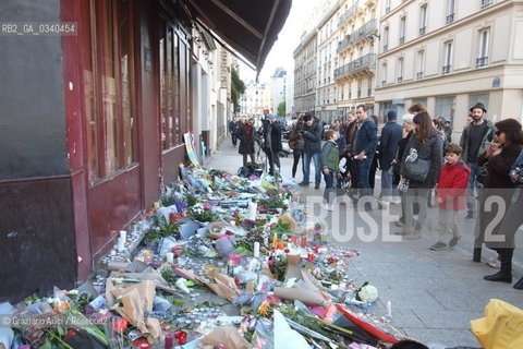 Paris 11-13-15 : in front of Bataclan Theatre were was made the slaughter by the terroris ©Graziano Arici/Rosebud2