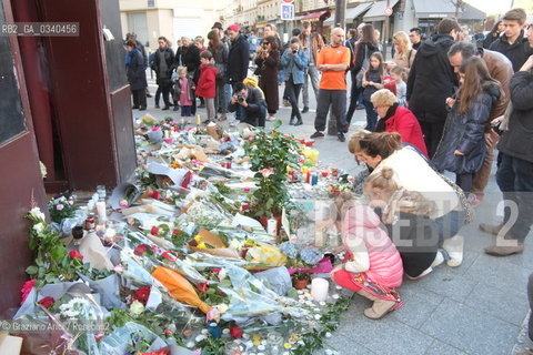 Paris 11-13-15 : in front of Bataclan Theatre were was made the slaughter by the terroris ©Graziano Arici/Rosebud2