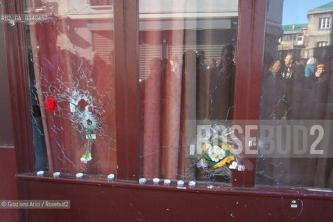 Paris 11-13-15 : in front of Bataclan Theatre were was made the slaughter by the terroris ©Graziano Arici/Rosebud2