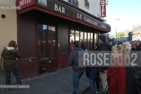 Paris 11-13-15 : in front of Bataclan Theatre were was made the slaughter by the terroris ©Graziano Arici/Rosebud2