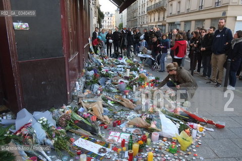 Paris 11-13-15 : in front of Bataclan Theatre were was made the slaughter by the terroris ©Graziano Arici/Rosebud2