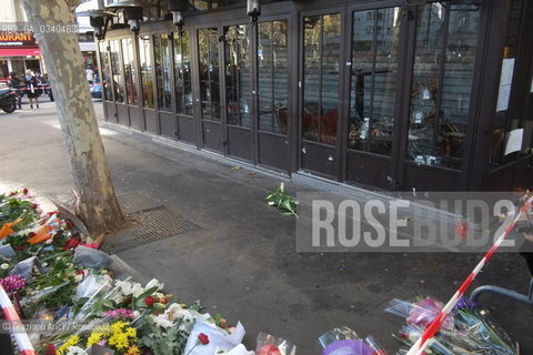 Paris 11-13-15 : in front of Bataclan Theatre were was made the slaughter by the terroris ©Graziano Arici/Rosebud2