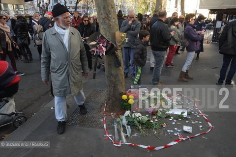 Paris 11-13-15 : in front of Bataclan Theatre were was made the slaughter by the terroris ©Graziano Arici/Rosebud2