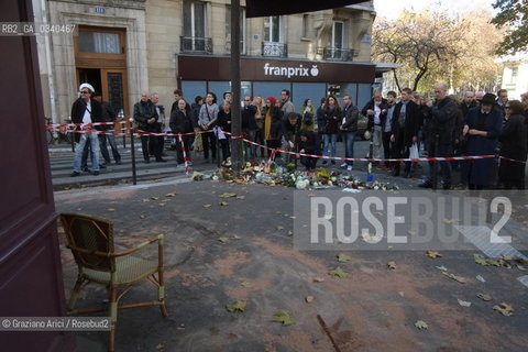 Paris 11-13-15 : in front of Bataclan Theatre were was made the slaughter by the terroris ©Graziano Arici/Rosebud2