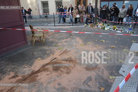 Paris 11-13-15 : in front of Bataclan Theatre were was made the slaughter by the terroris ©Graziano Arici/Rosebud2